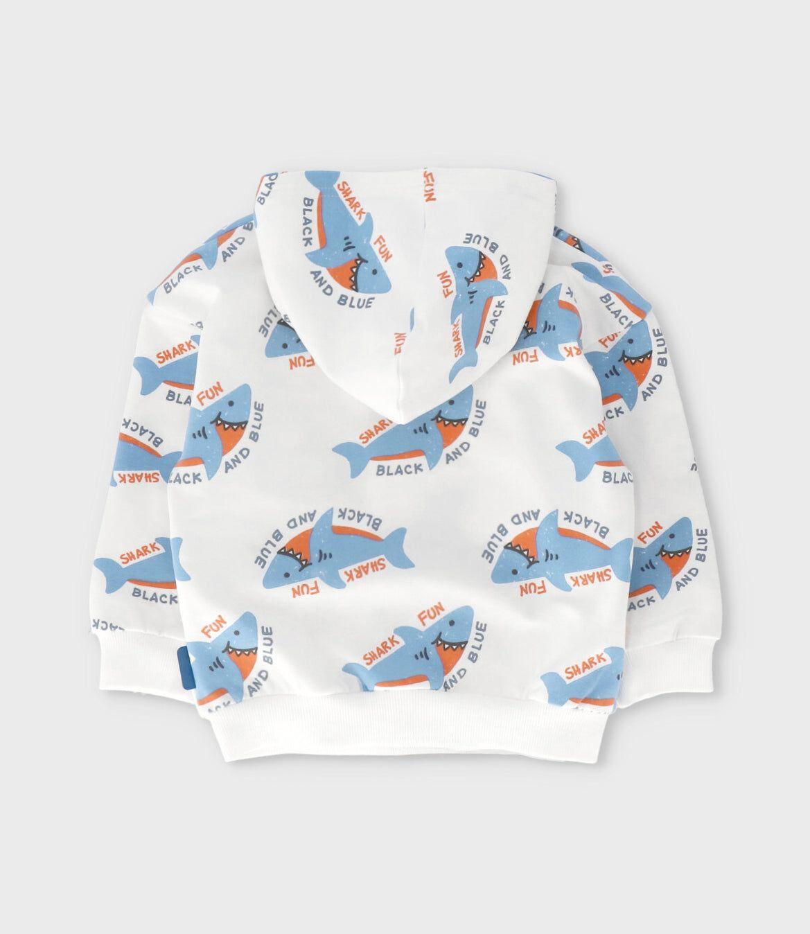 Buzo bebé con tiburones crudo Black and Blue-3