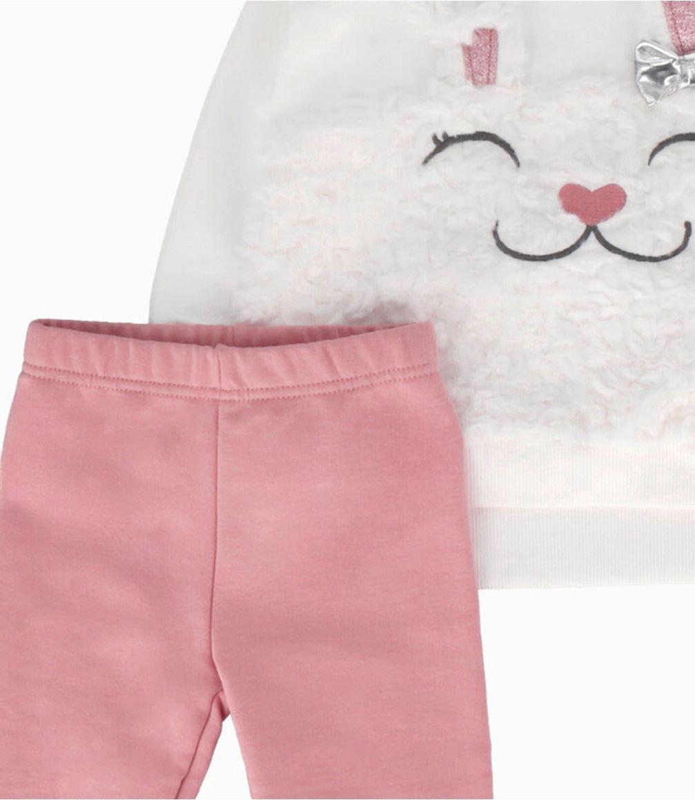 Conjunto niña de polerón y calzas blanco Limonada-2