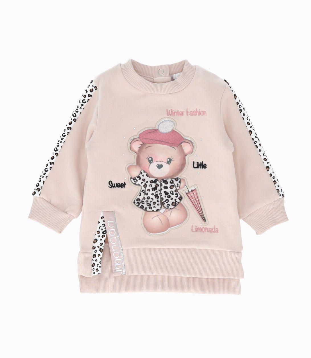 Conjunto bebés con oso beige Limonada-1