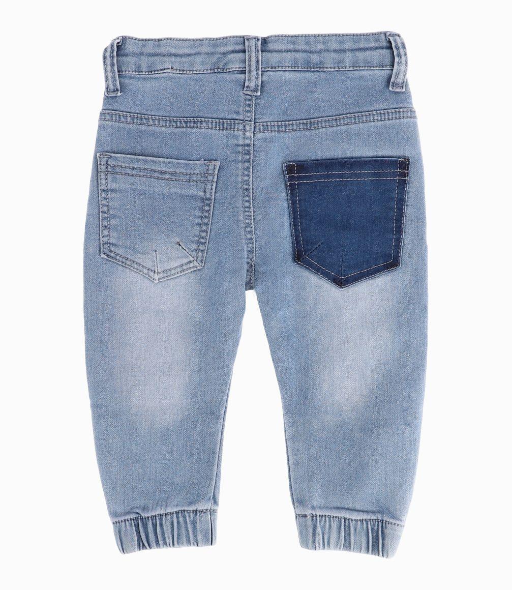 Jeans Con Rasgado Sutil Bebé Niño Denim Celeste Black and Blue-2