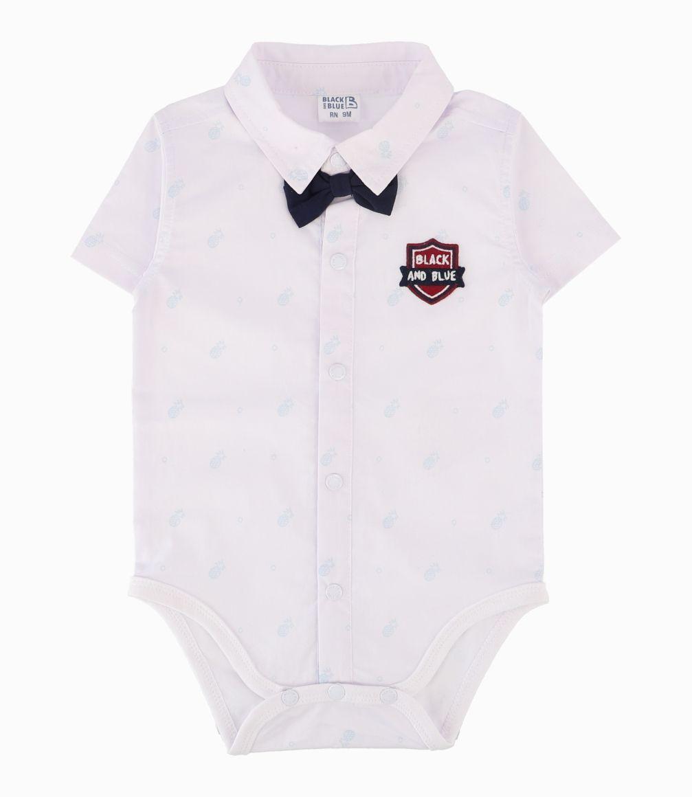 Body Recién Nacido Con Humita Black and Blue Blanco-0