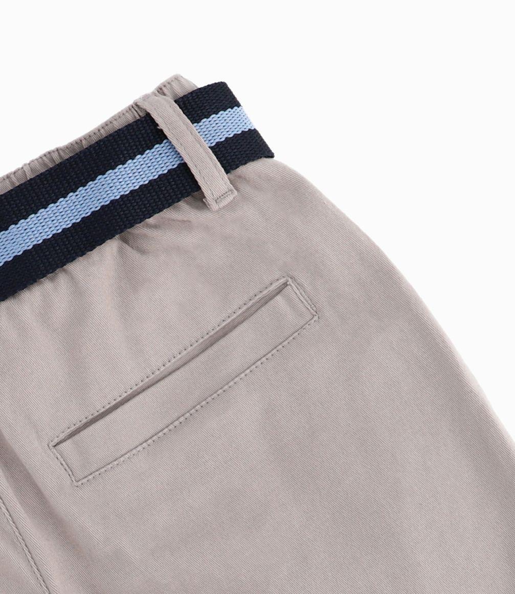 Bermuda Niño Con Botones y Cinturón 4 Kids Beige-3