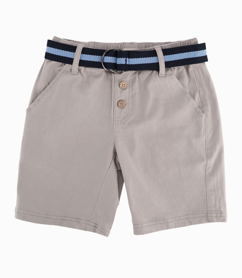 Bermuda Niño Con Botones y Cinturón 4 Kids Beige-0