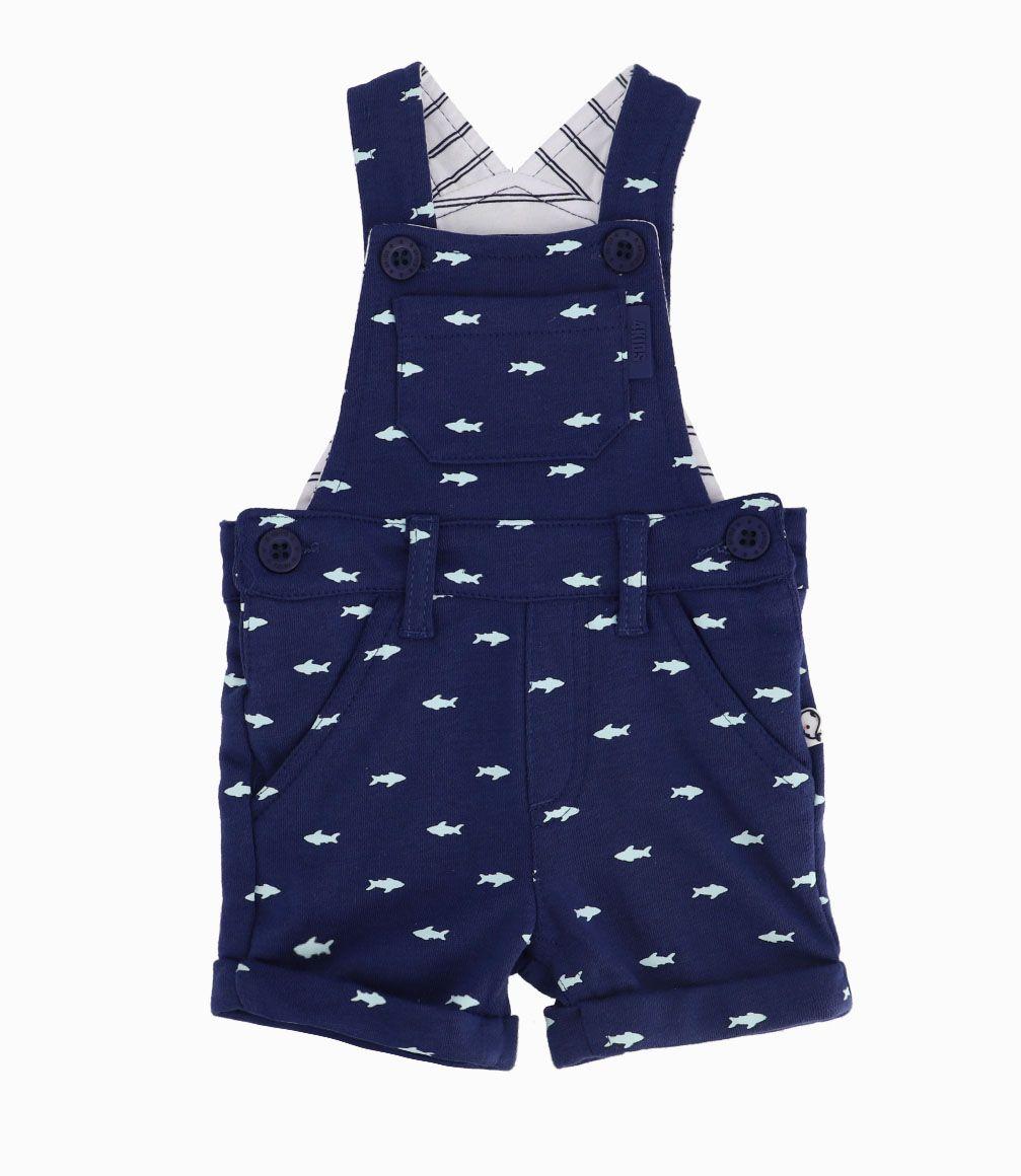 Jardinera Con Tiburones Recién Nacido Azul Marino 4 Kids-0