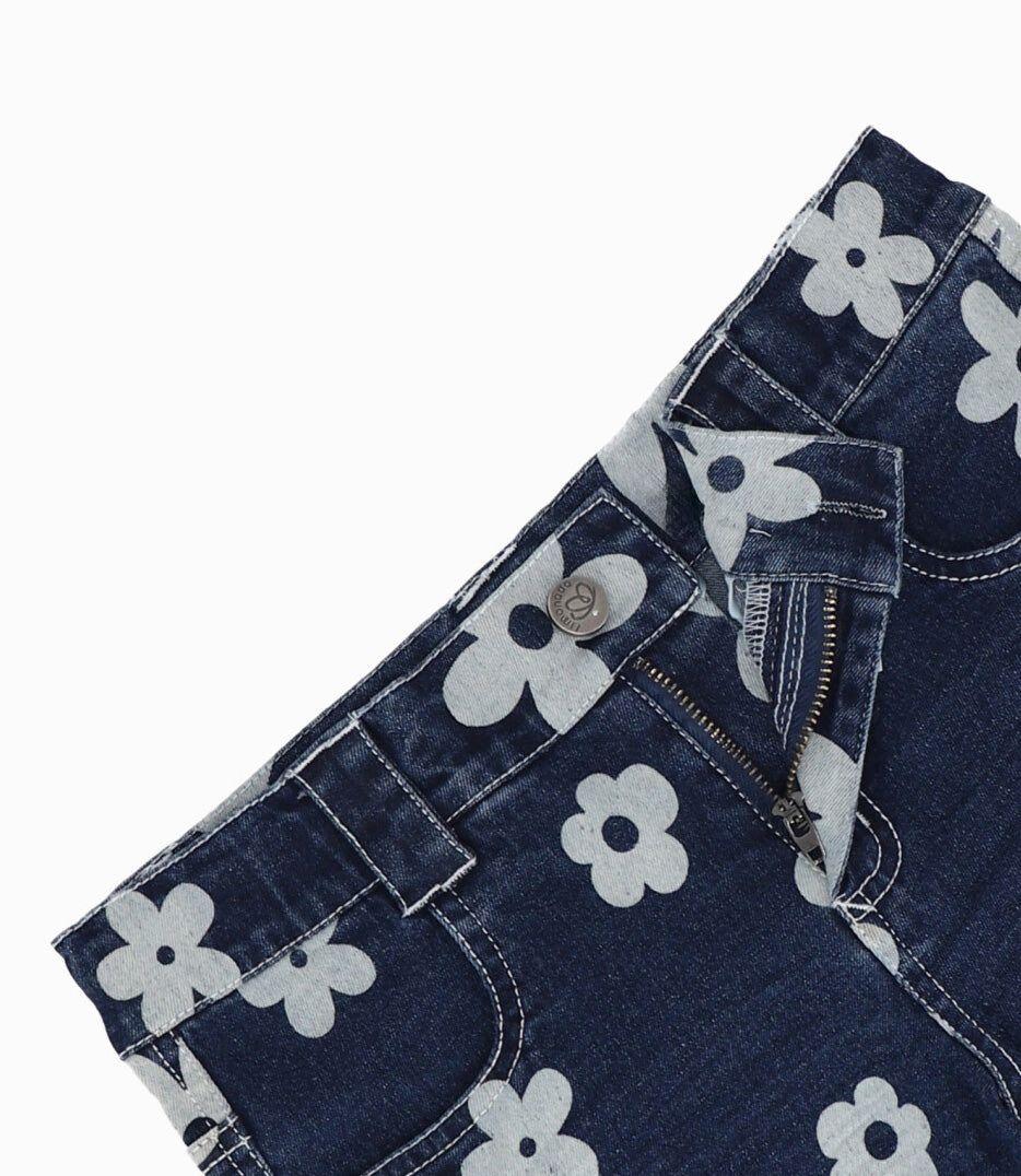 Short niña con flores azul Limonada-2