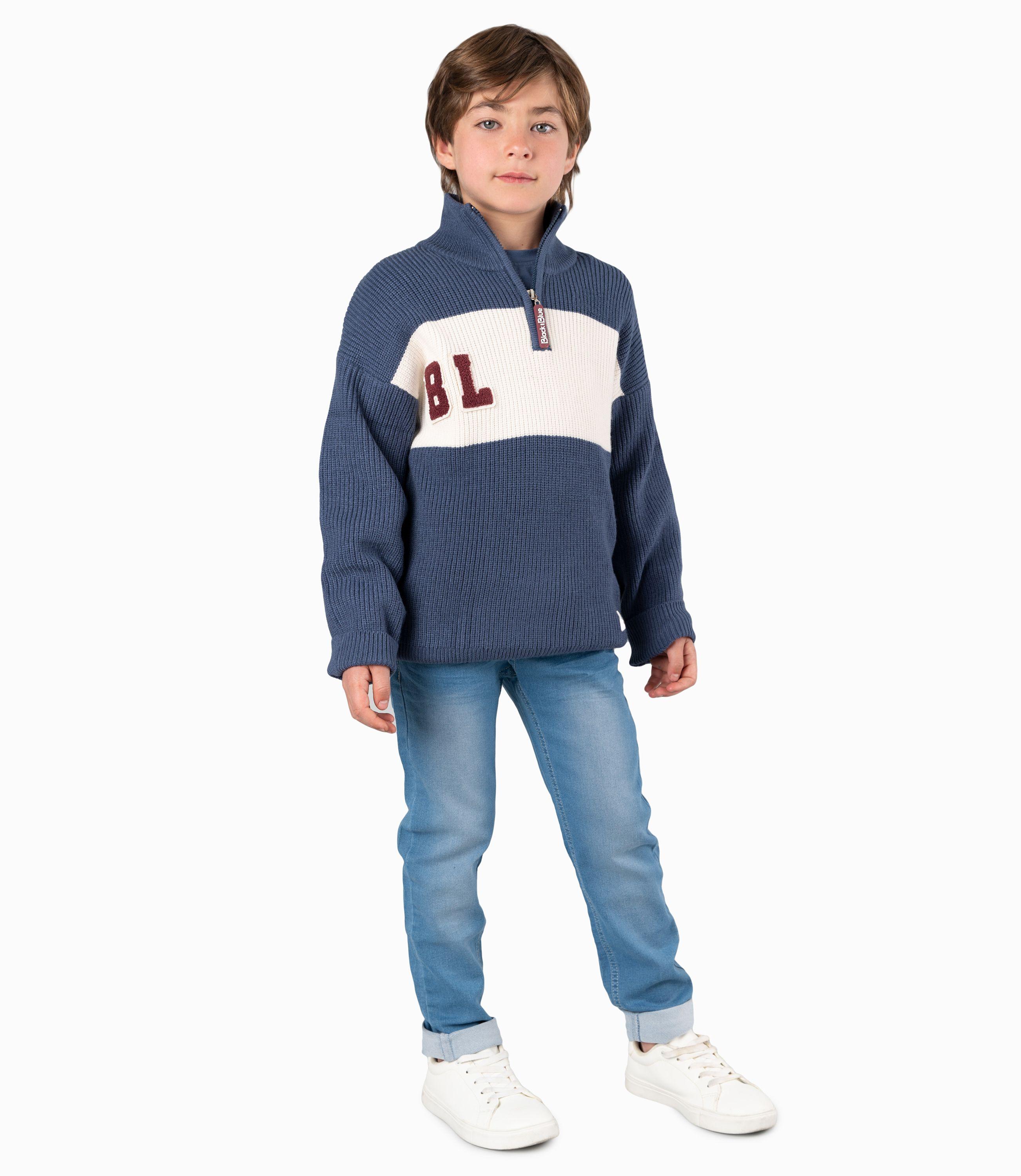 Jeans niño pitillo denim celeste Black and Blue-1