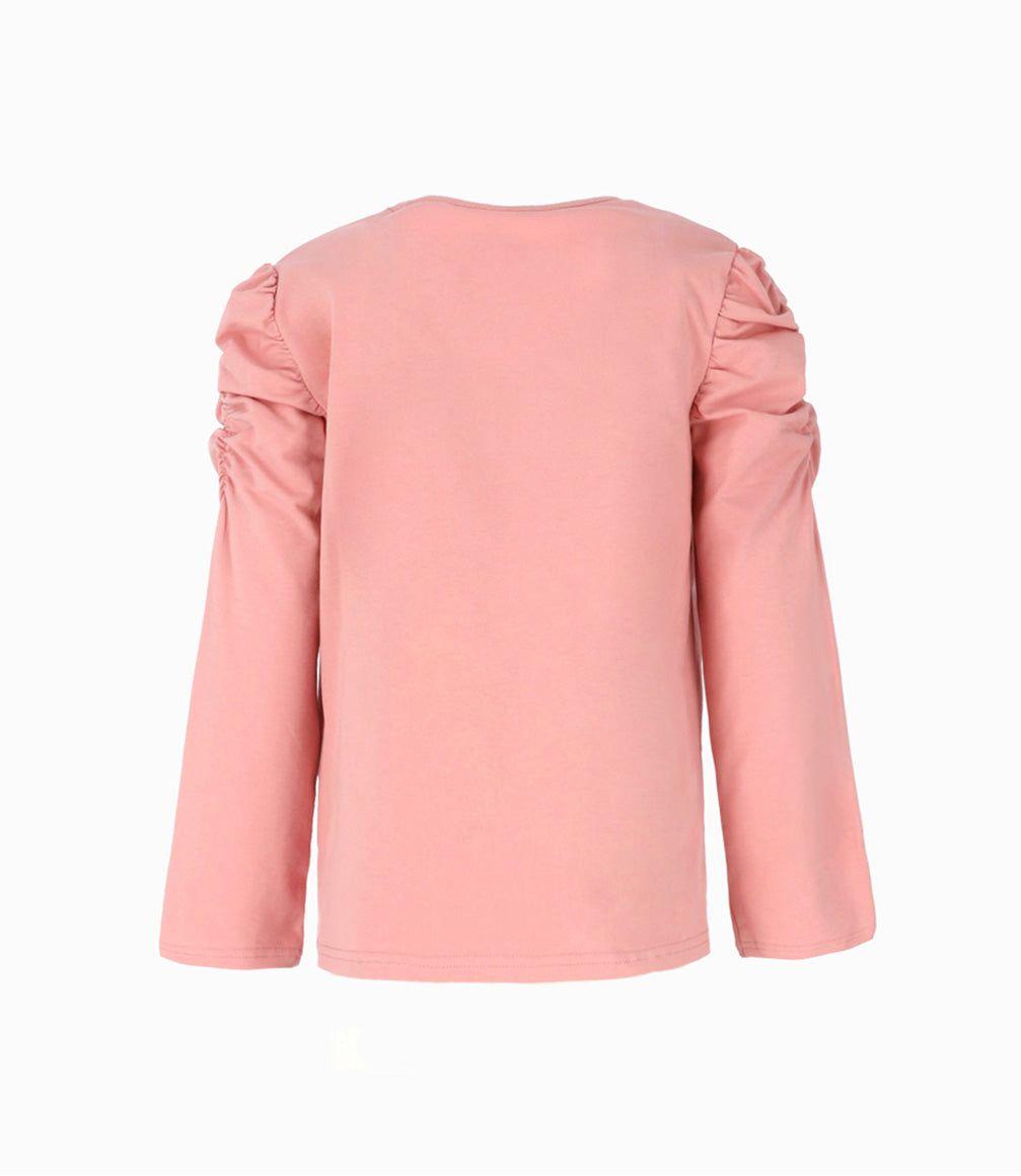 Polera niña con conejo palo rosa Limonada-1