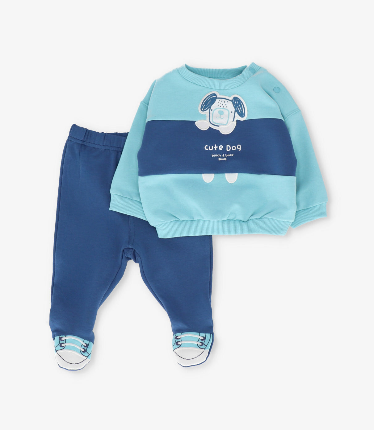 Buzo recién nacido cute dog menta Black and Blue-0