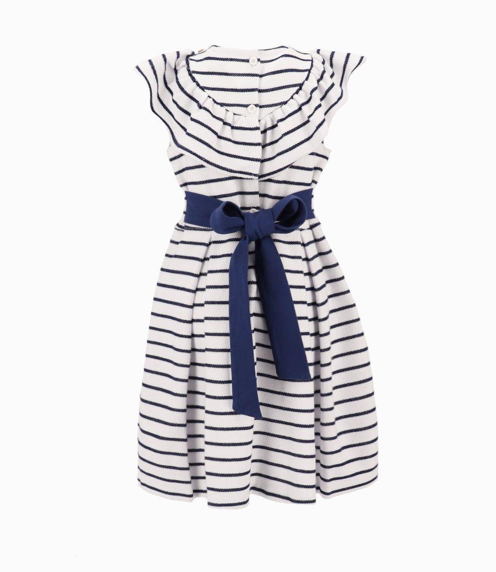 Vestido Niña Con Vuelos Azul Marino-7