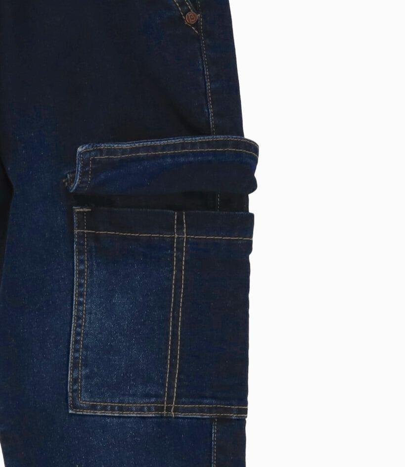 Jeans niño cargo denim azul Black and Blue-2
