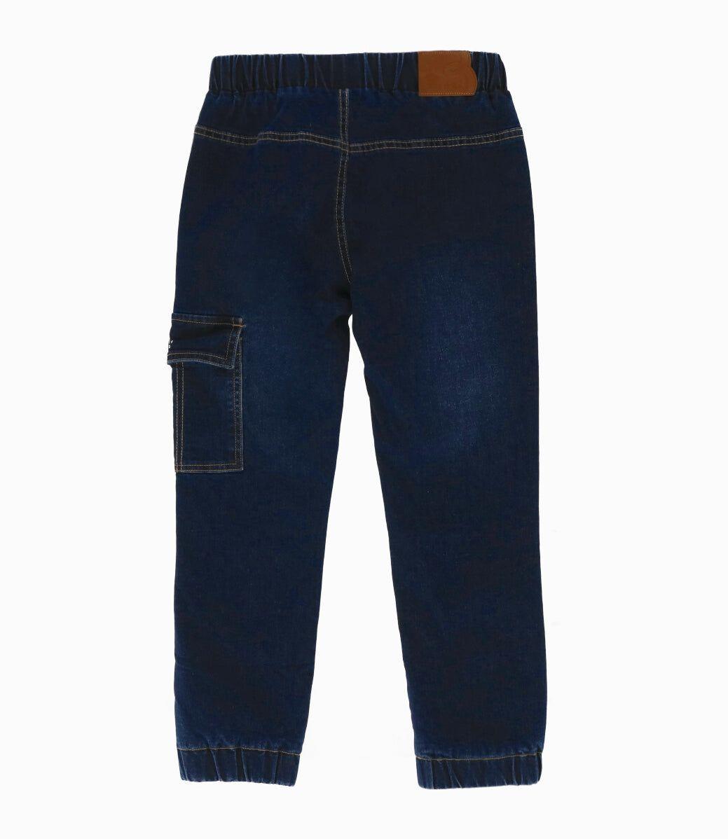 Jeans niño cargo denim azul Black and Blue-1