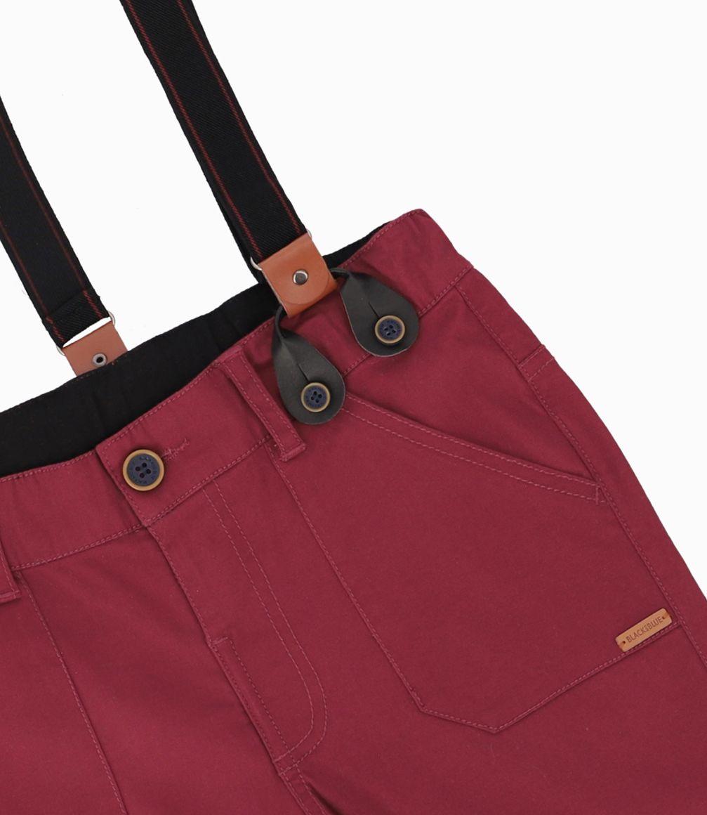 Bermuda Niño Con suspensores y bolsillo Black and Blue Burdeo-1