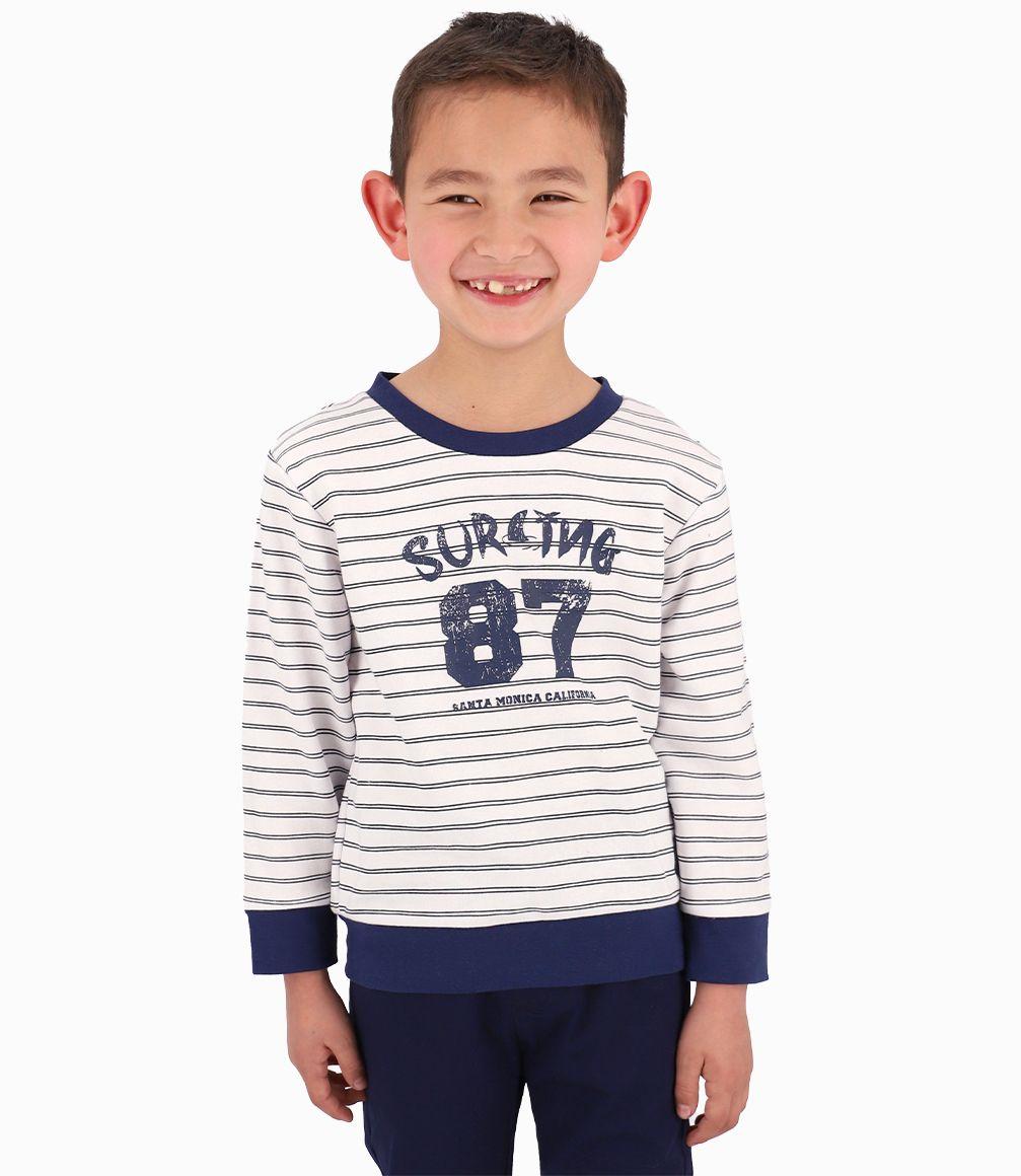 Polerón A Rayas Niño Azul Marino 4 Kids-0