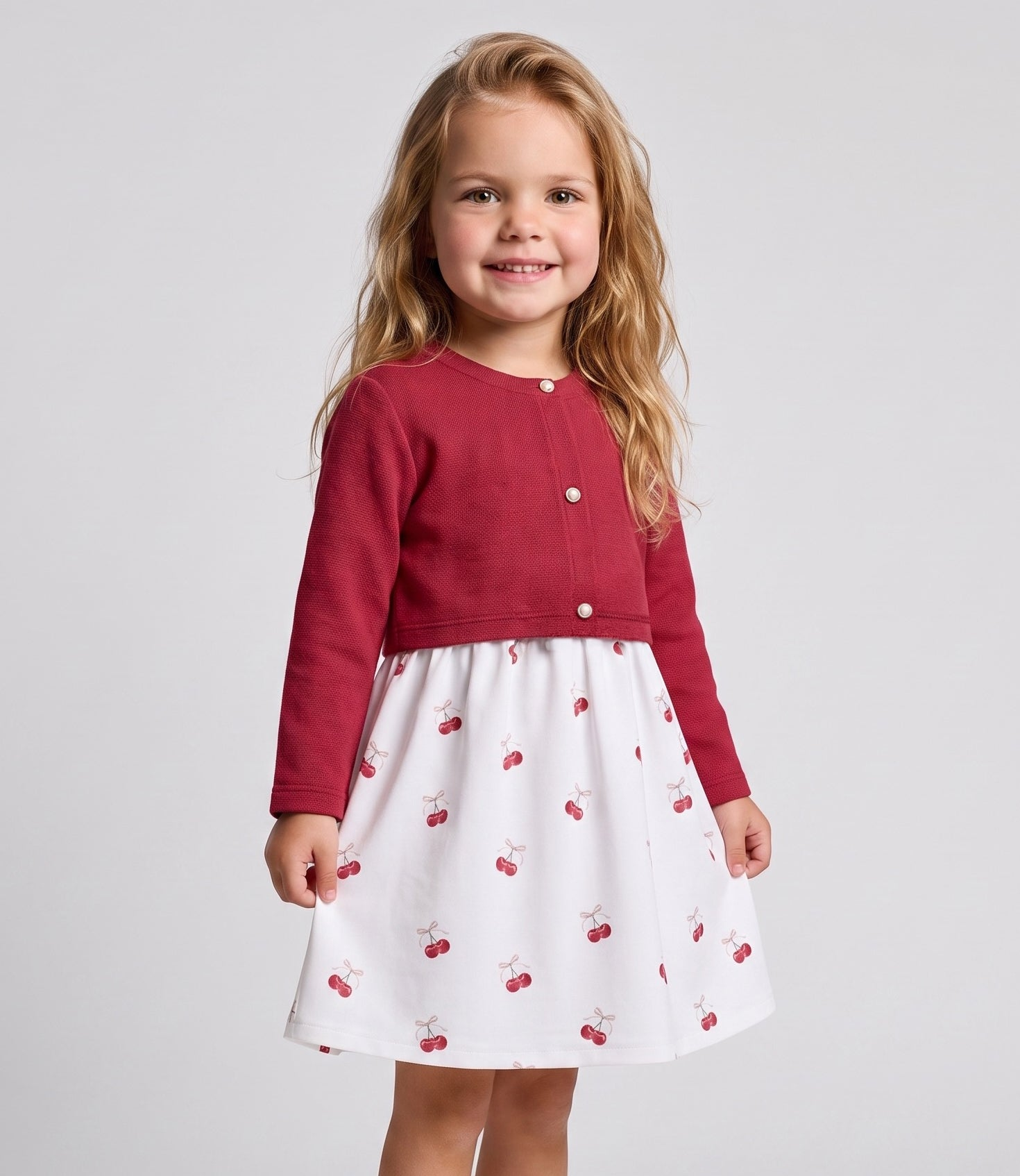 Vestido sin manga bebé con bolero L12131270888 frambuesa-0