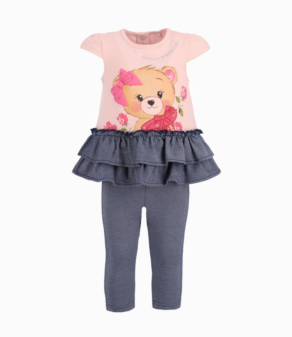 Conjunto Con Denim Bebé Niña Frutilla Limonada-0
