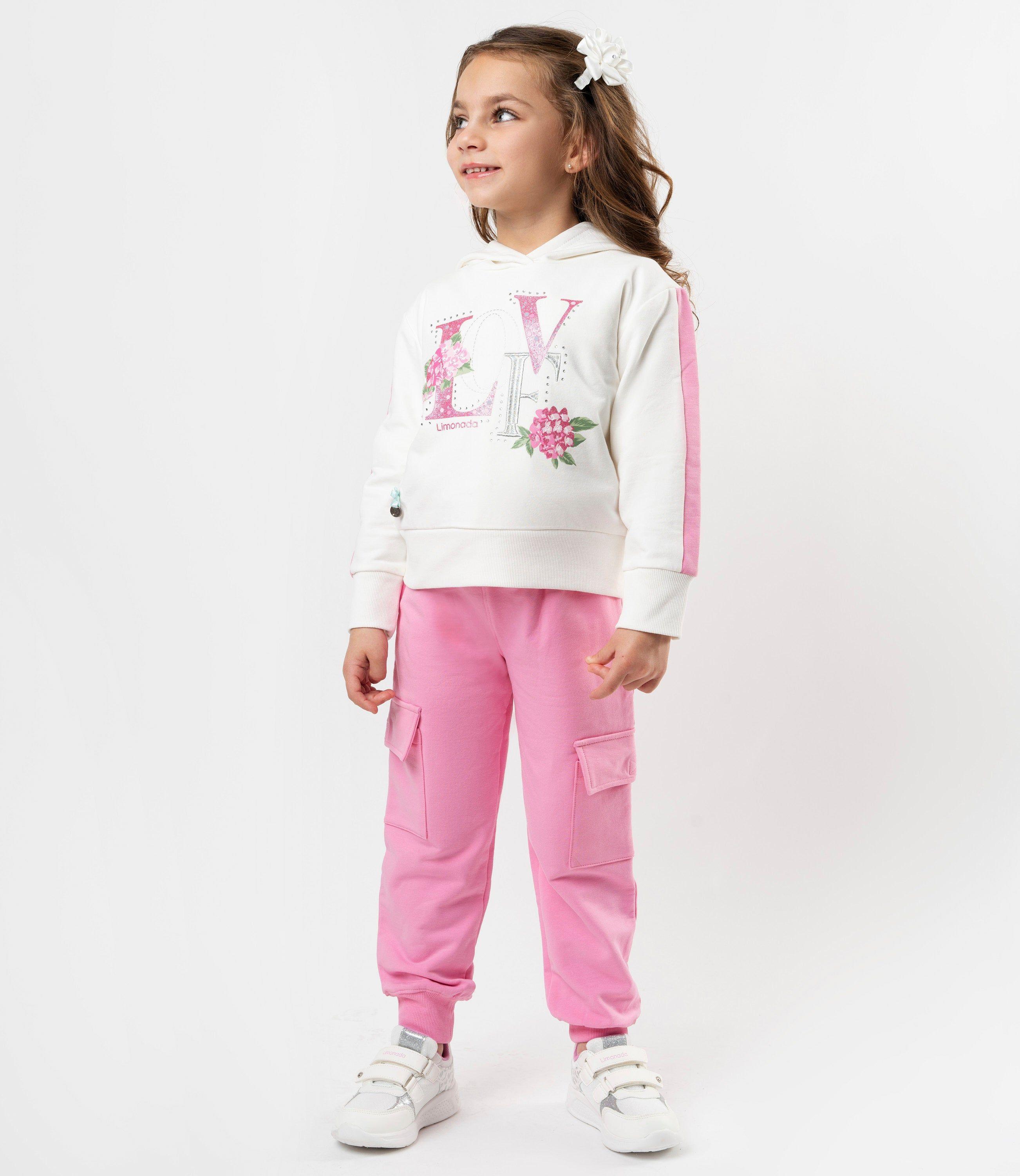 Buzo niña de polerón y pantalón Coral Limonada-0