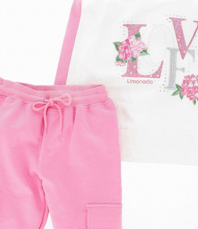Buzo niña de polerón y pantalón Coral Limonada-4