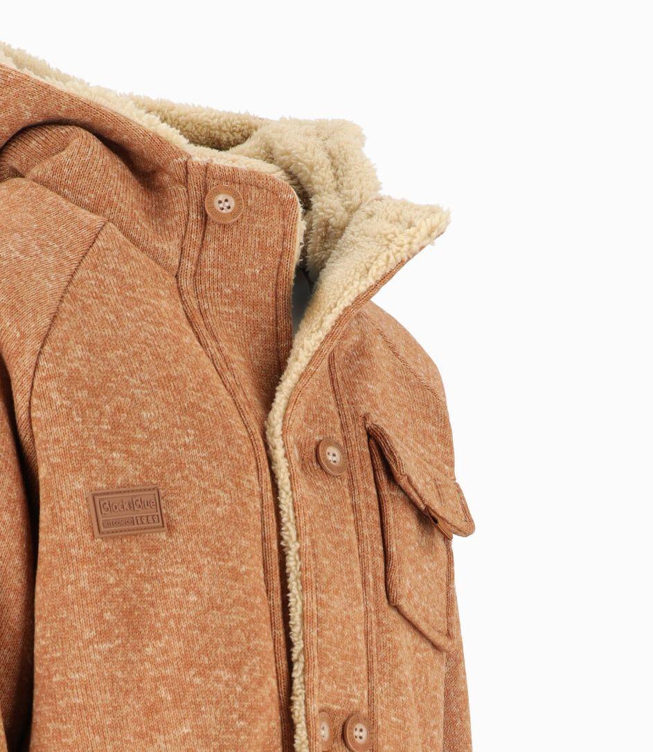 Abrigo niño con gorro camel Black and Blue-2