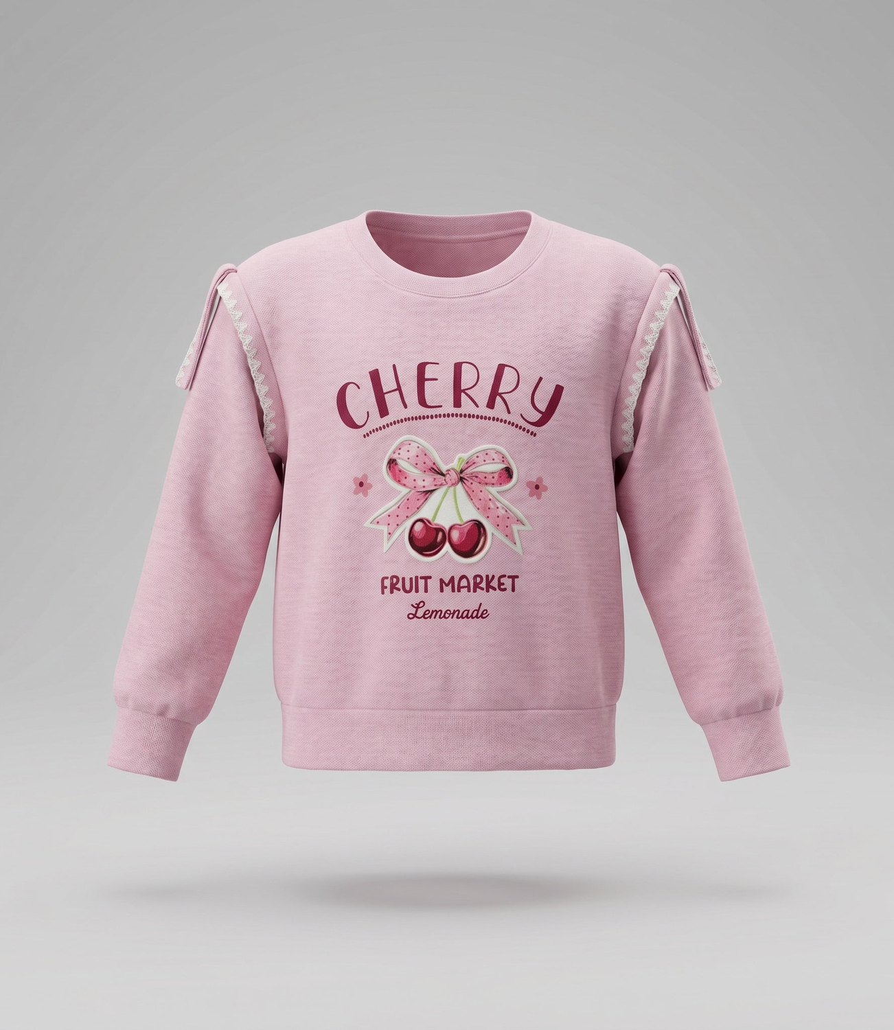 Polerón niña con cherry y lazos L11091270402 rosado Limonada-1