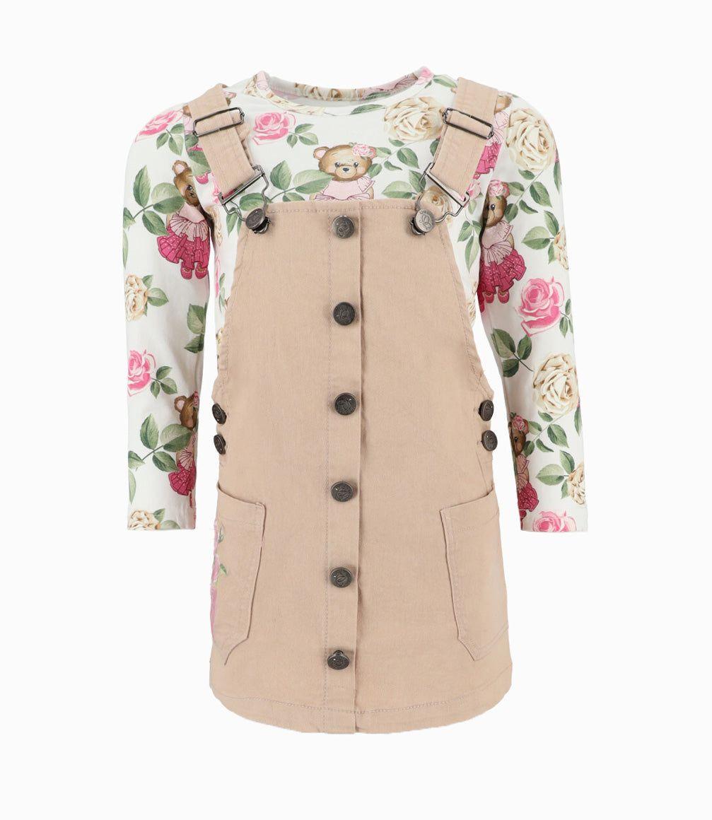 Vestido niña jardinera beige Limonada-0