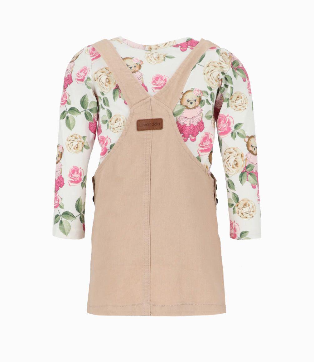 Vestido niña jardinera beige Limonada-1