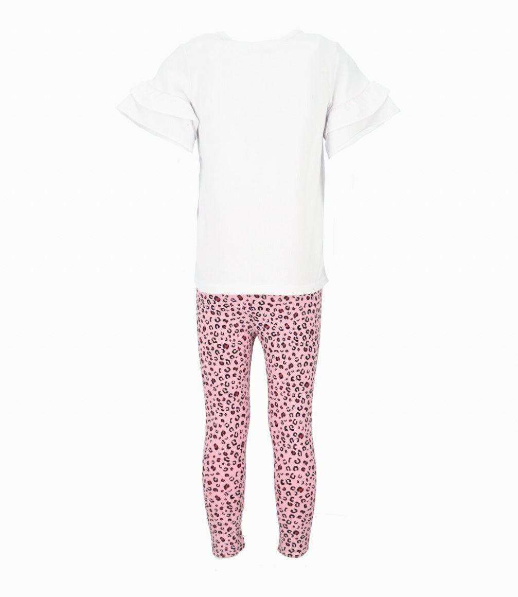 Conjunto niña animal print blanco Limonada-1