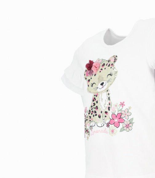 Conjunto niña animal print blanco Limonada-2