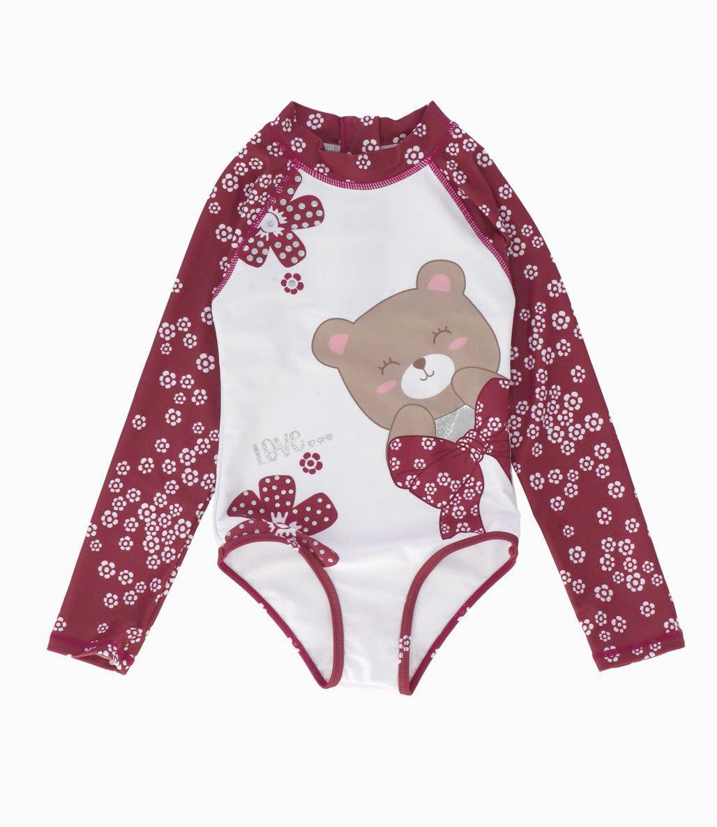 Traje de baño niña con osito turquesa Limonada-0