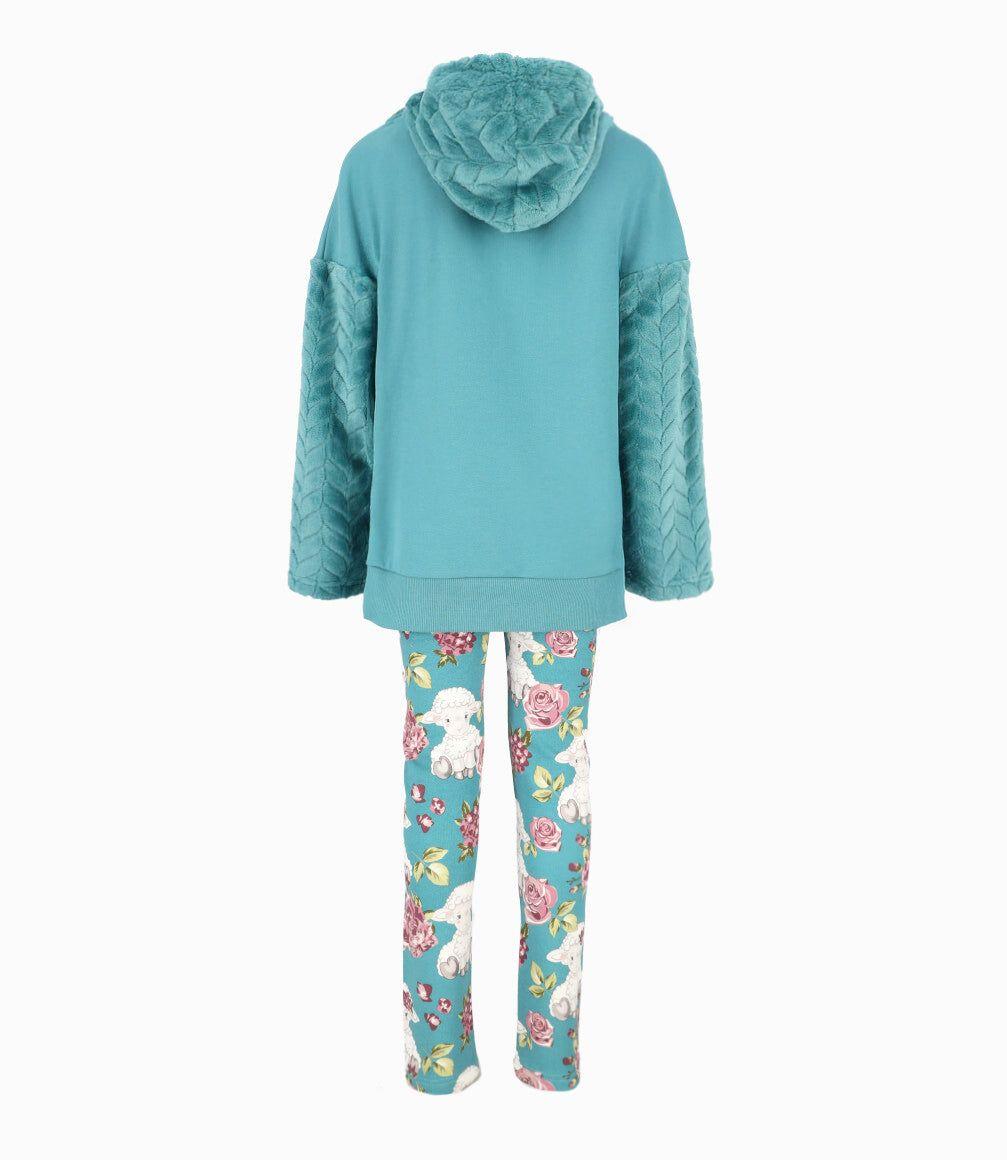 Conjunto niña con oveja petróleo Limonada-1