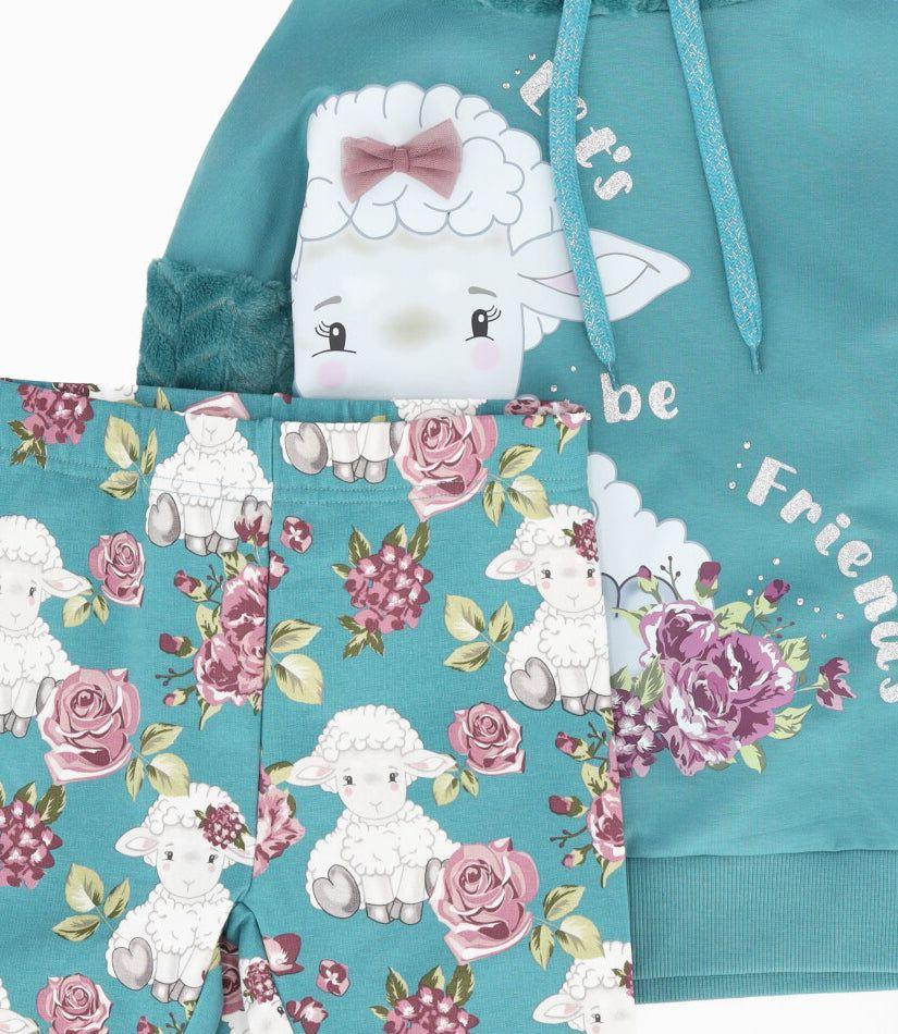 Conjunto niña con oveja petróleo Limonada-3