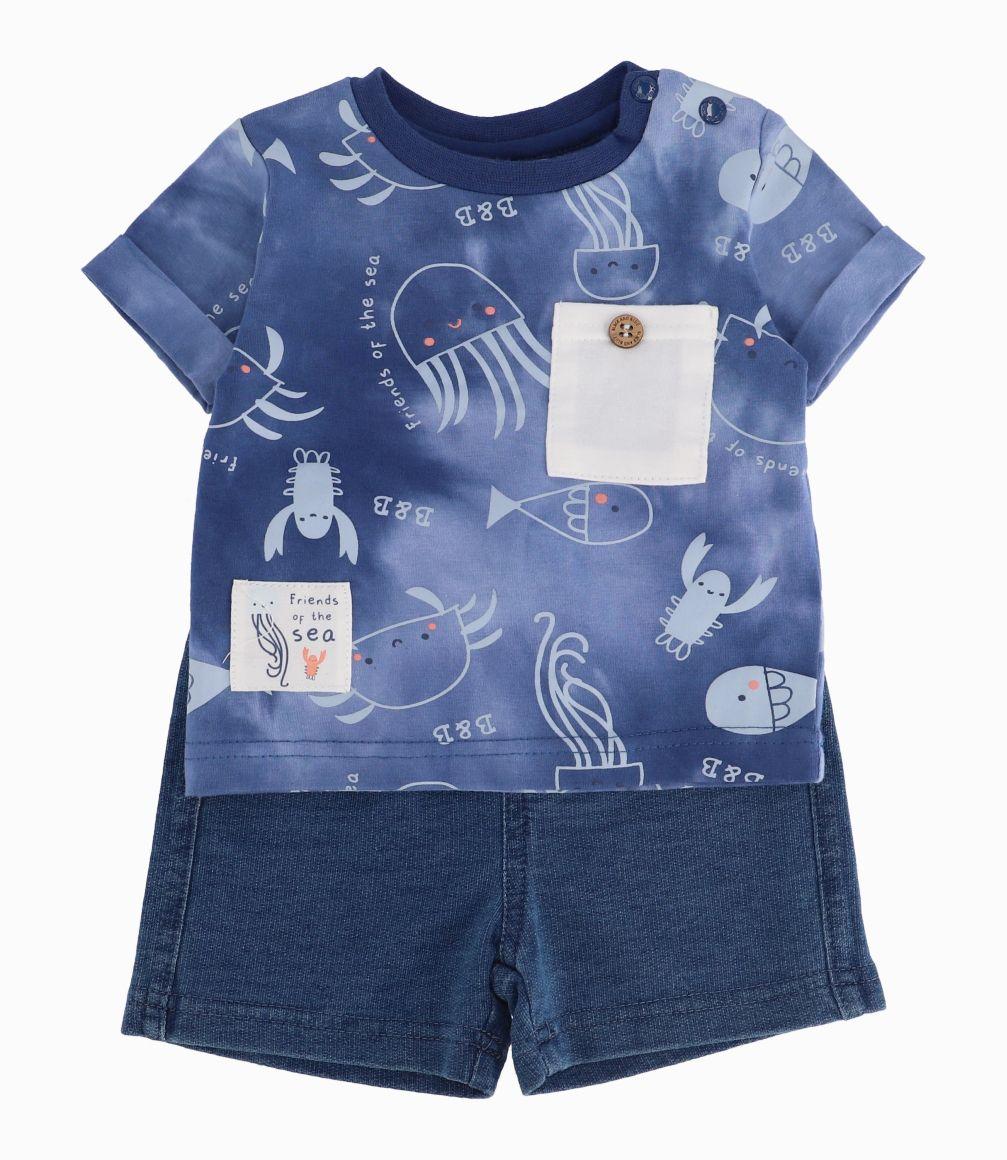 Conjunto Océano Recién Nacido Azul Piedra Black and Blue-0