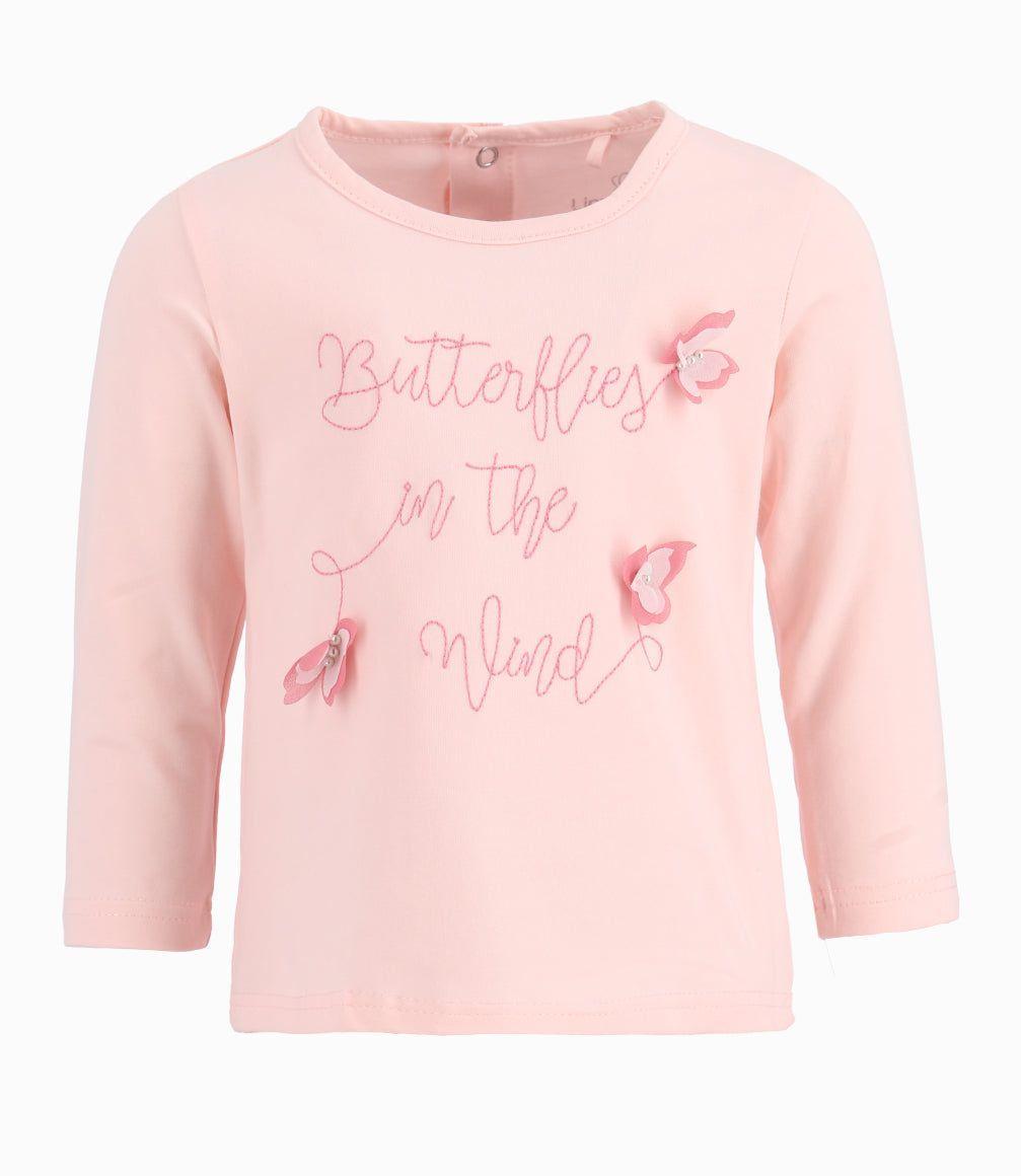 Polera Bebé Niña Con Mariposas Limonada Rosado-0