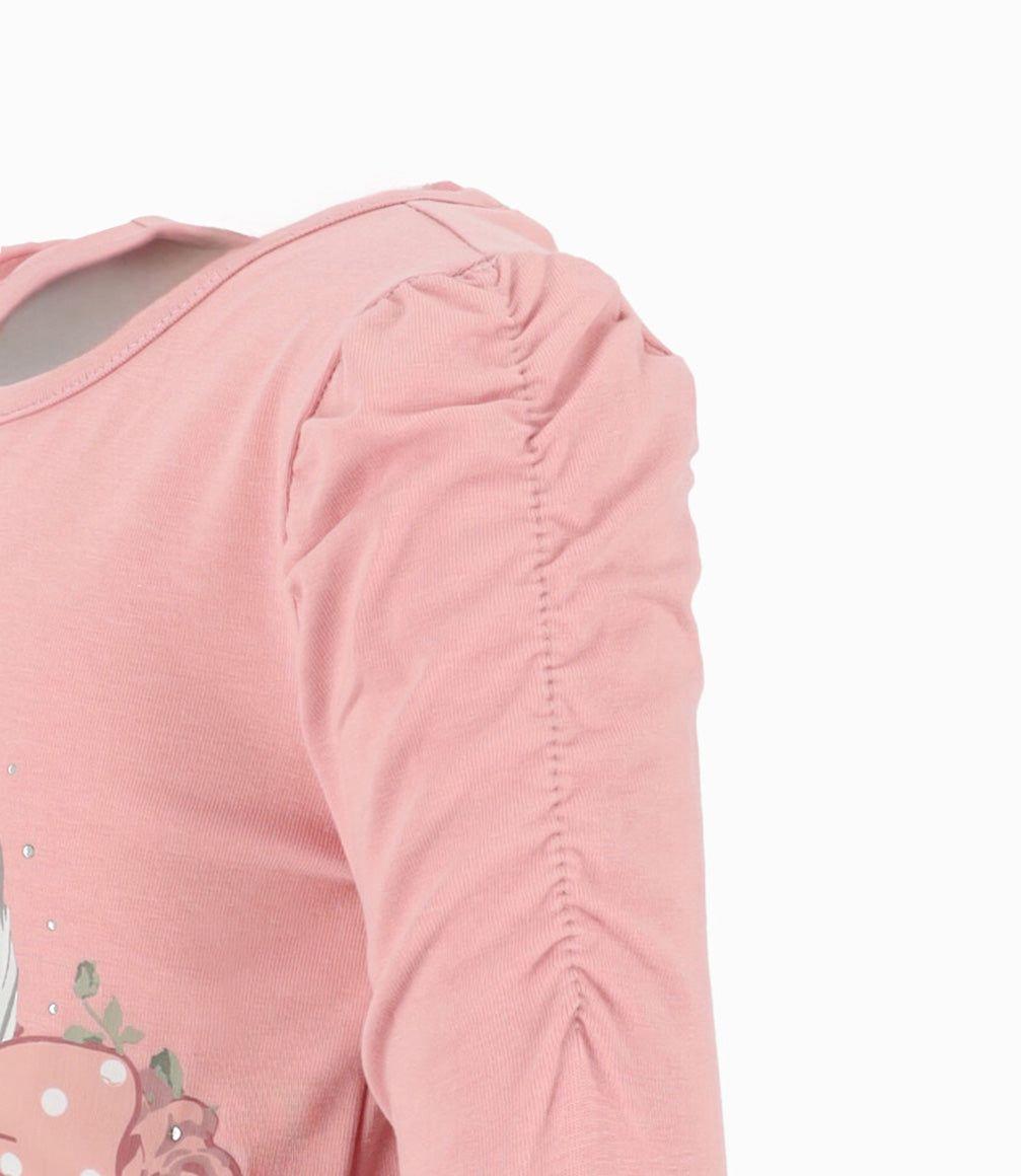 Polera bebé con conejo palo rosa Limonada-2