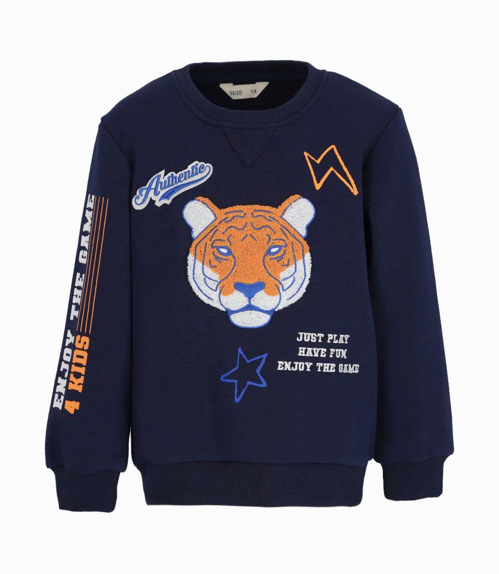 Polerón niño tigre azul 4 Kids-0