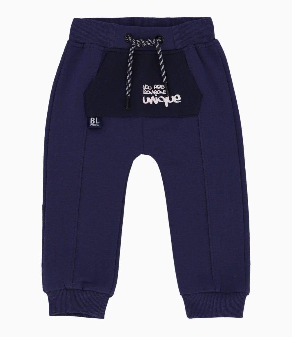 Buzo Bebé Niño Jogger Black And Blue Azul Piedra-0