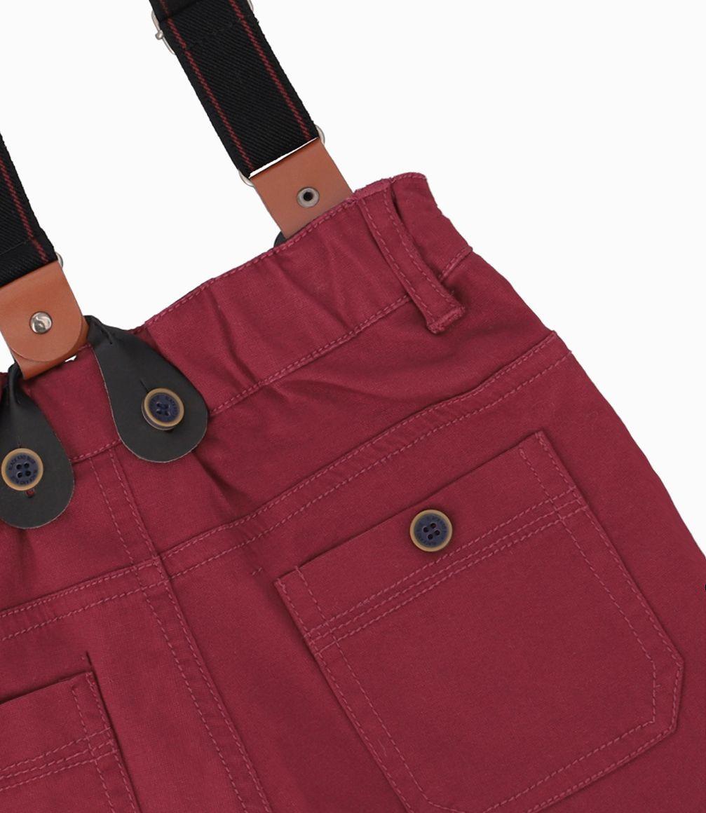 Bermuda Bebé Con Suspensores y Bolsillo Black and Blue Burdeo-3