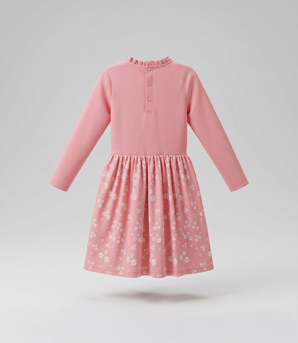Vestido manga larga niña love F11131270202 rosado 4 Kids-2