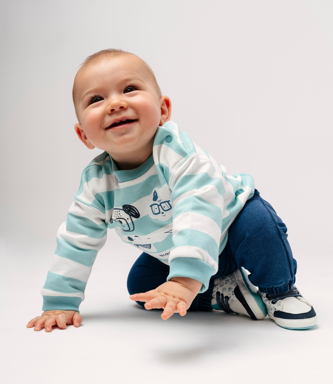 Conjunto recién nacido con rayas menta Black and Blue-0