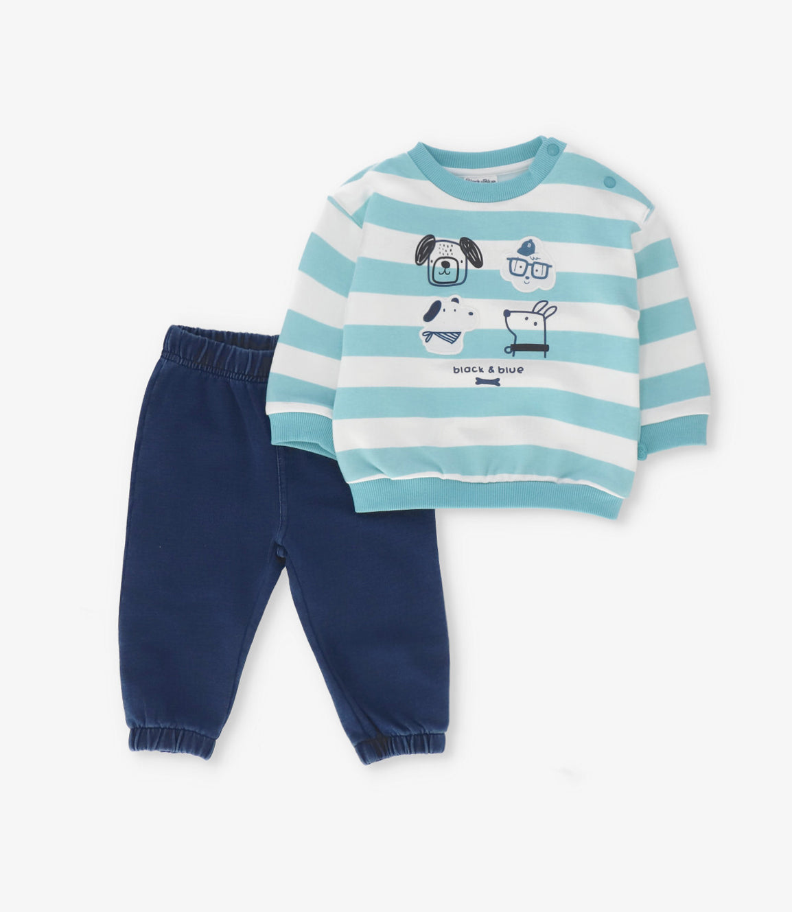 Conjunto recién nacido con rayas menta Black and Blue-1