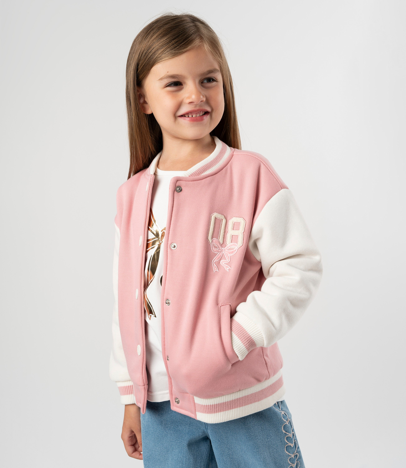 Chaqueta niña bomber rosado 4 Kids-0