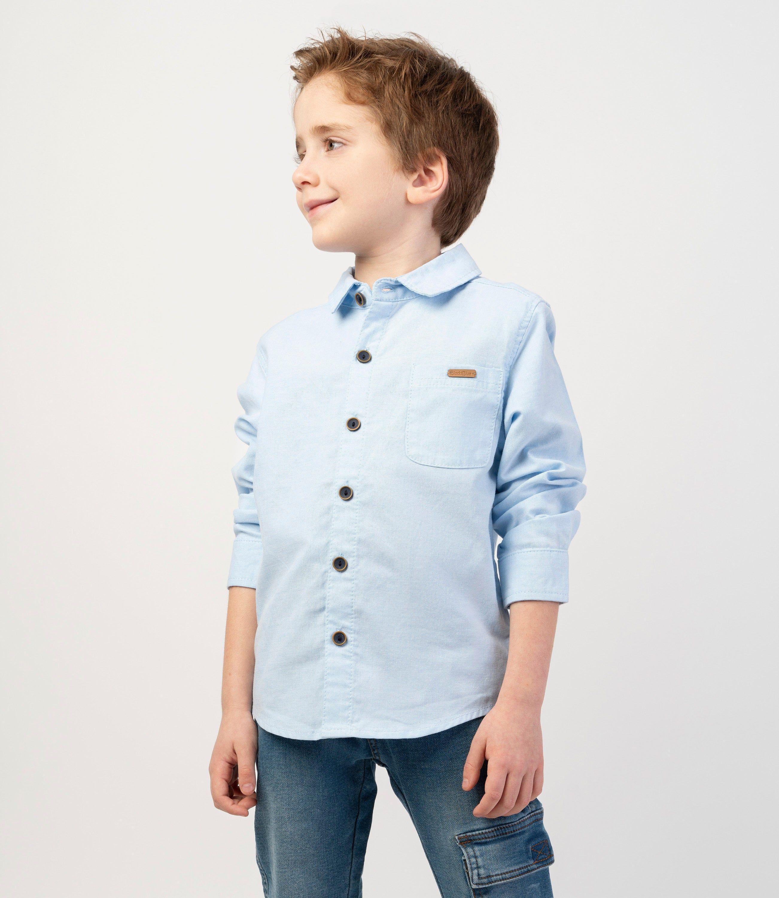 Camisa niño básica Celeste Black and Blue-0