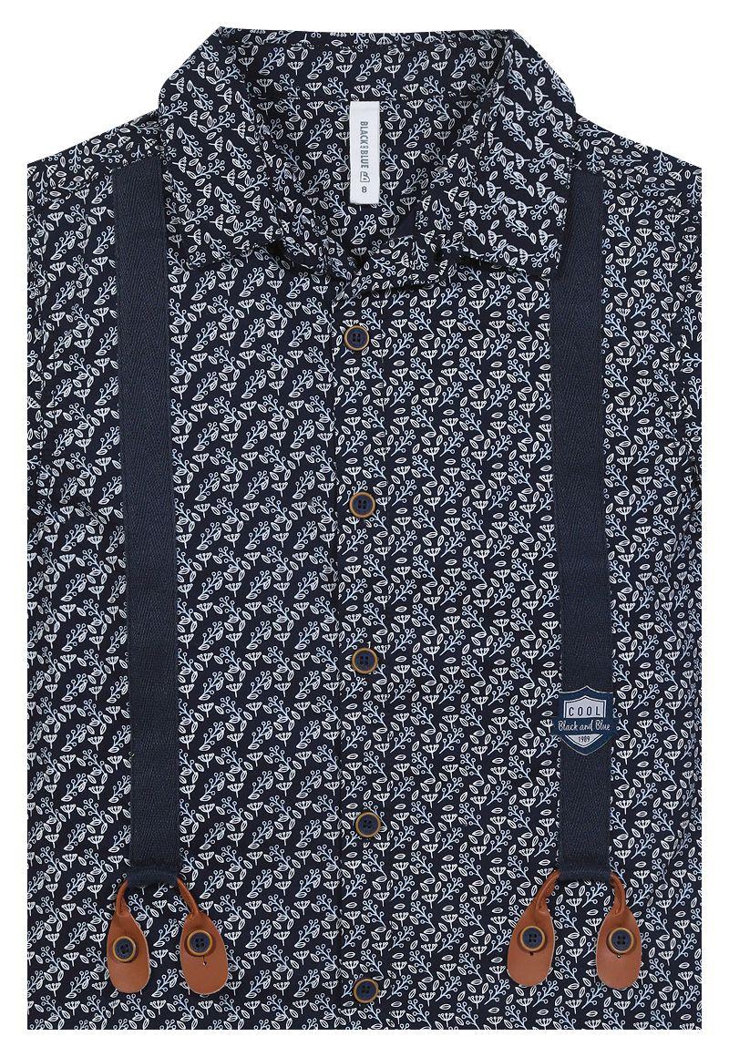 Camisa Mc Niño Azul marino Black and Blue-1