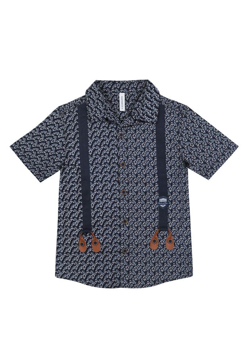 Camisa Mc Niño Azul marino Black and Blue-0