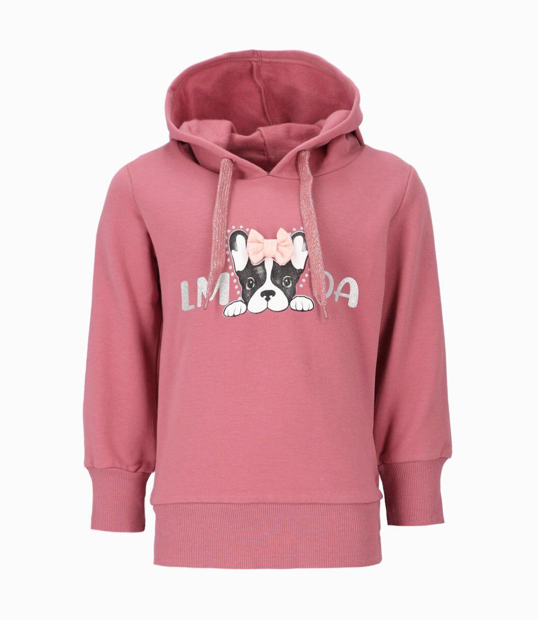 Polerón niña con perrito coral Limonada-0