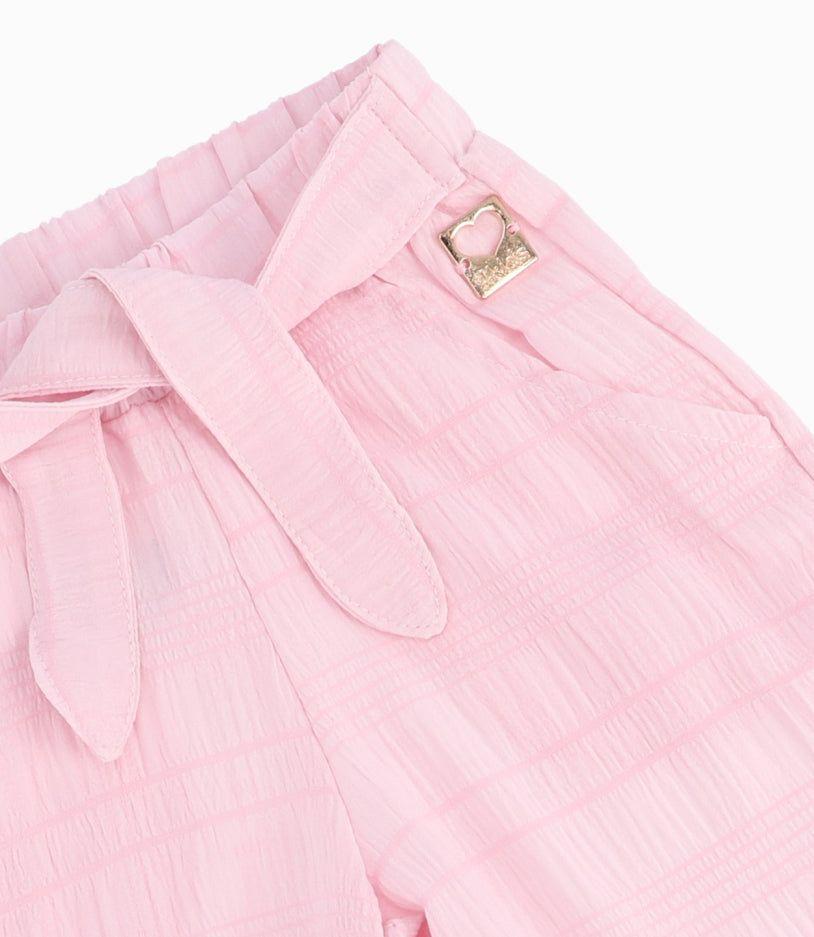 Pantalón Bebé Niña Con Textura Rosado-4