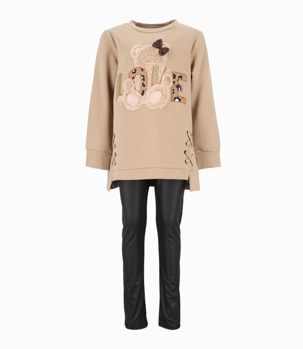 Conjunto niña love beige Limonada-0