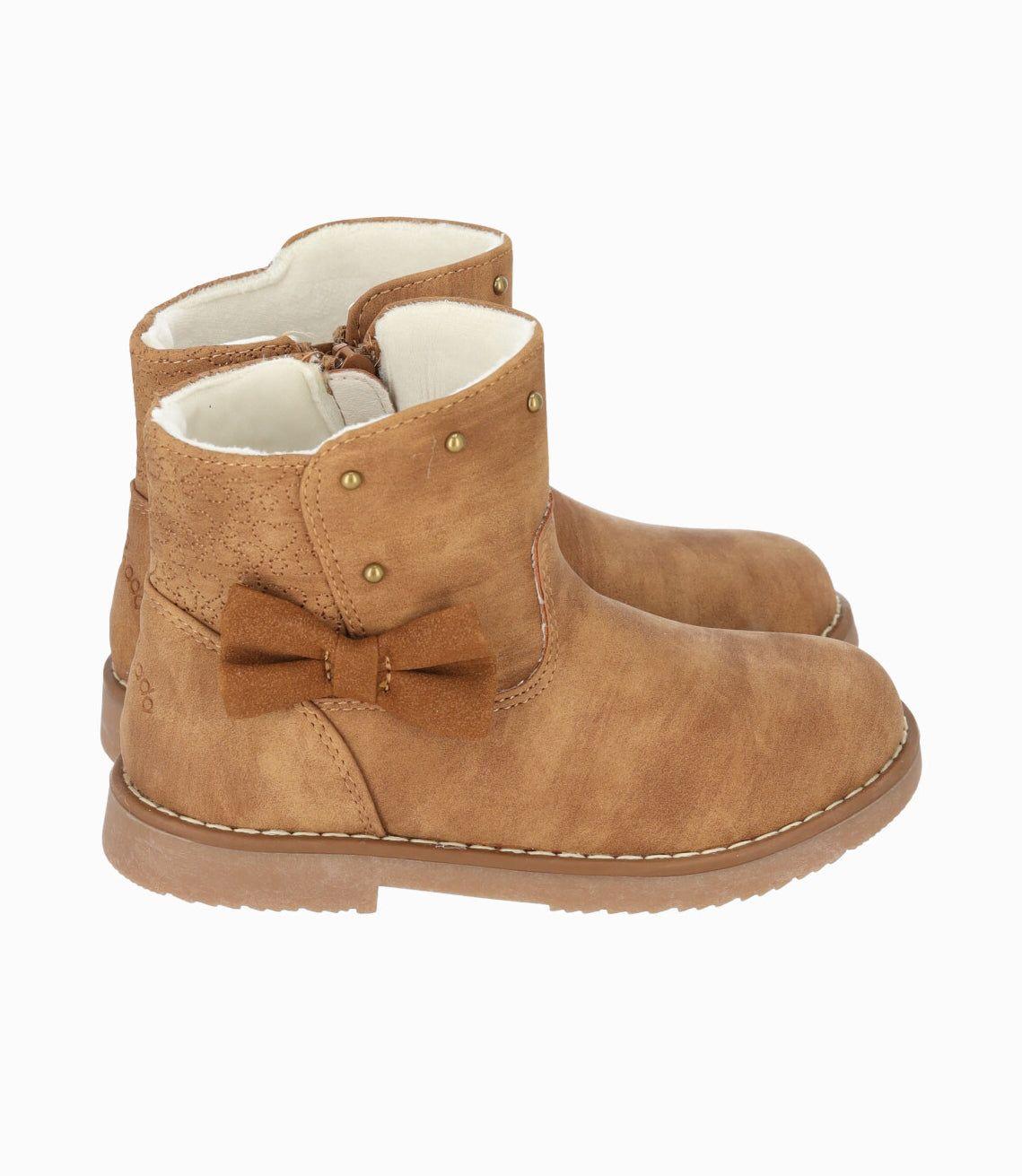 Botín niña con lazo café Limonada-1