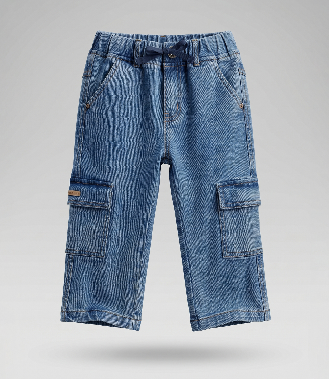 Jeans bebé cargo B12111270174 denim celeste Black and blue-0