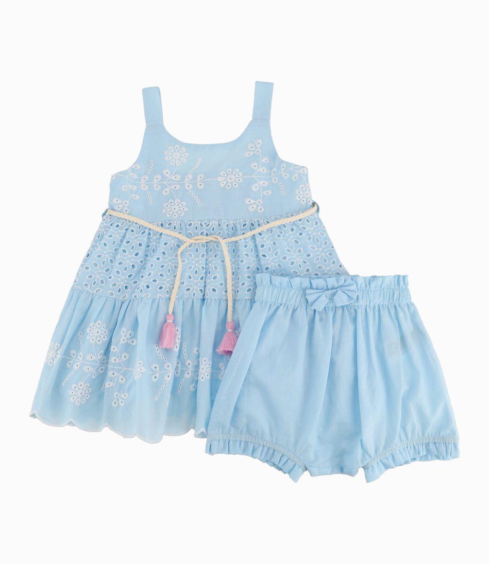 Vestido Bebé Niña Con Diseño Celeste-6