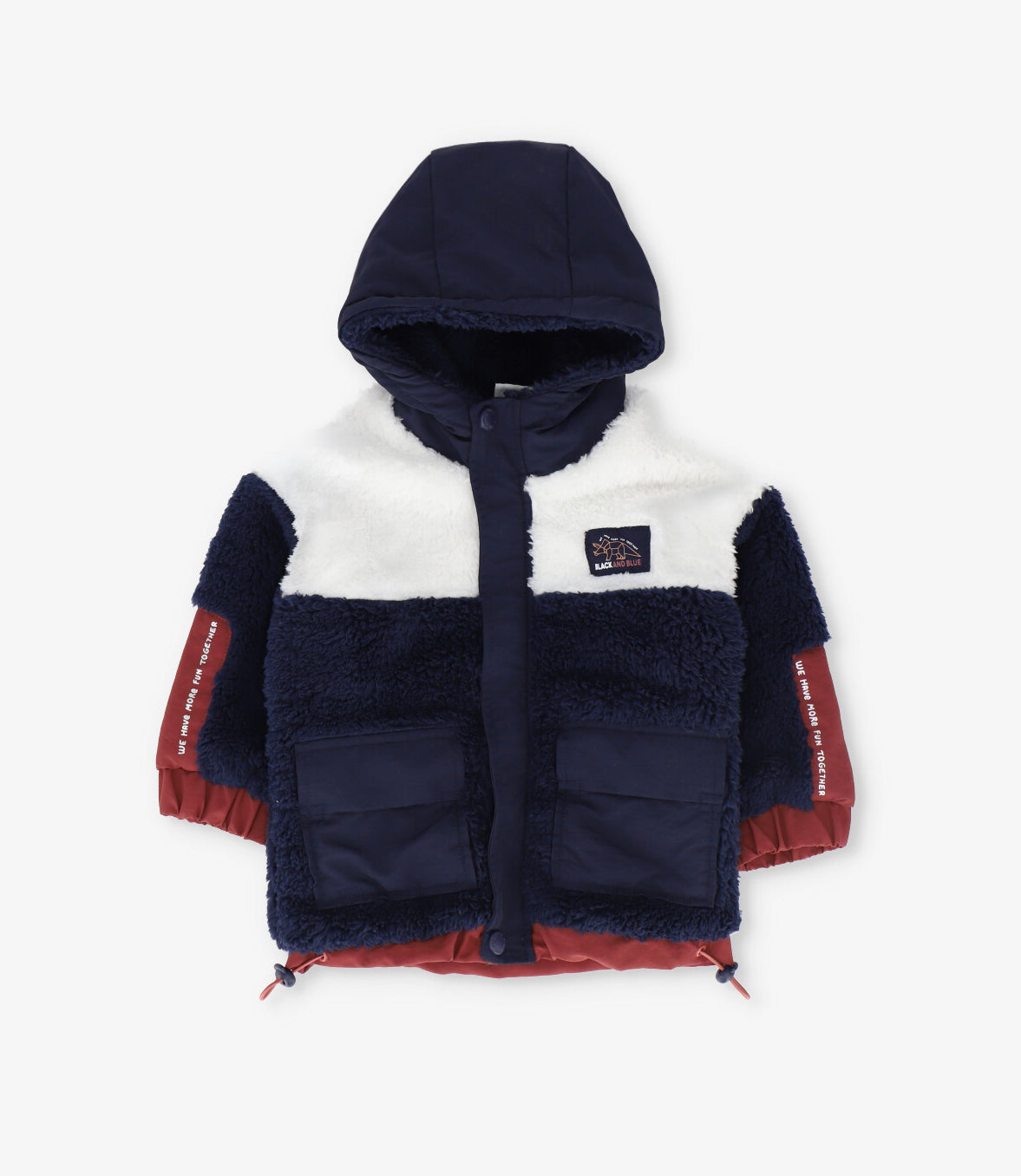 Chaqueta bebé sherpa azul marino Black and blue-0